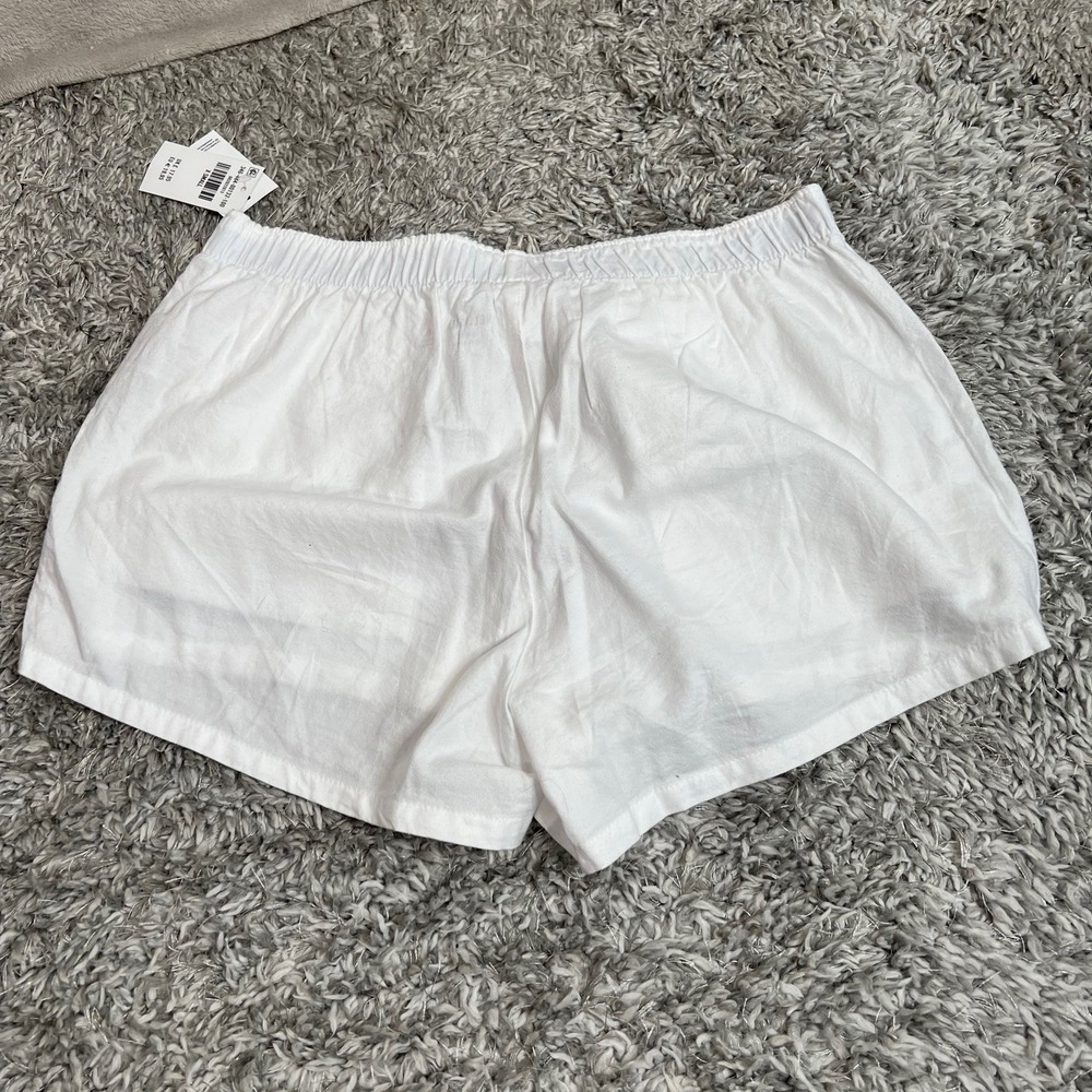 Womens Sleep Shorts By Hollister XS White Cotton Class of '25 Pockets Soft Girl - Picture 2 of 10